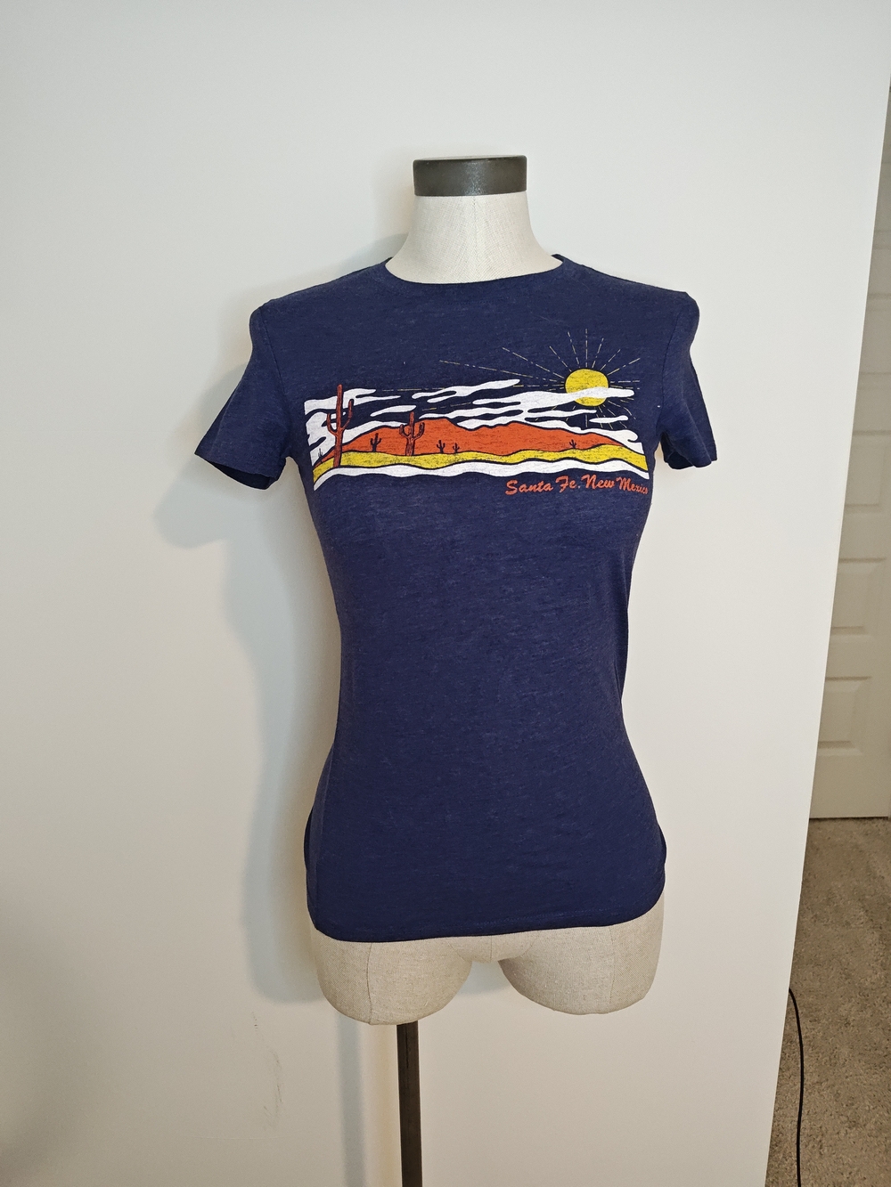 Aeropostale Navy Graphic Tee with Yellow & Orange Desert Print